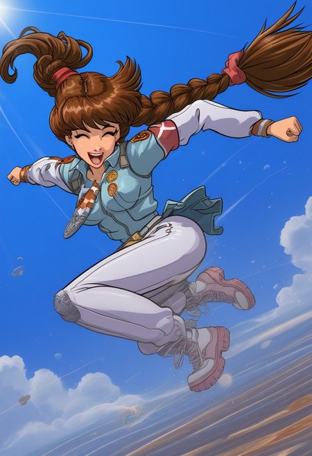 happy girl, ((random_combat_action_pose)), (4K4BUR5TYL3)