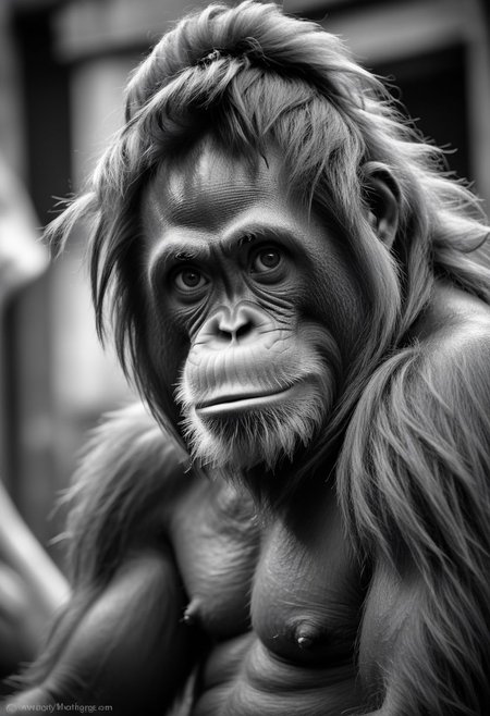 artrngtn, sumatran orangutan  male in the style of street photography