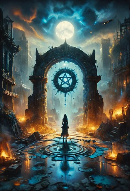 (((mtg, mtg card))),<lora:aidmaMTG-CardsXL-v0.1:1>, dark, low-key,
A detailed dramatic illustration of a portal, with blue color dark magic splash, portal on floor, inside a magic circle with pentagram, dark gothic, a demon coming out of the portal, 3D Vector Art, fantasy art, watercolor effect, bokeh, Adobe Illustrator, hand-drawn, digital art, isometric style, retro aesthetic, focused on the character, 4K resolution, photorealistic rendering, using cinema 4D 
Wide range of colors., Dramatic,Dynamic,Cinematic,Sharp details
Insane quality. Insane resolution. Insane details. Masterpiece. 32k resolution.
dvr-lnds-sdxl, ral-apoctvisn, zavy-rmlght, mtg, mtg card