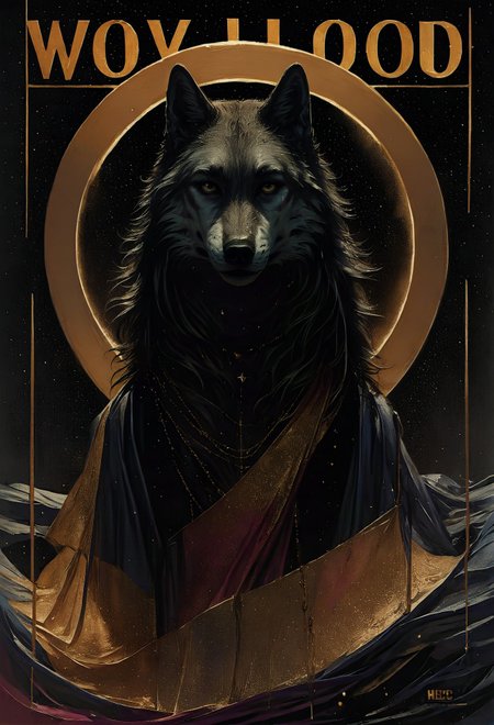 score_9, score_8_up, score_7_up,  magazine cover, helvetica bold, black wolf, gold  <lora:pony/vixon_gold:0.65> g0ldl34f <lora:sdxl/sinfully_stylish_sdxl>
