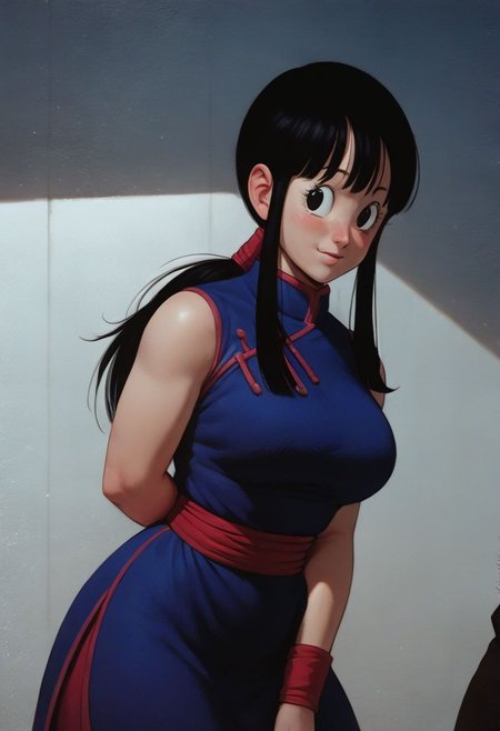 score_9, score_8_up, score_7_up,   score_9, score_8_up, score_7_up,score_9, score_8_up, score_7_up, score_6_up, score_5_up, source_anime, uncensored, BREAK, masterpiece, best quality, ultra-detailed, chichi_dbz, ((milf, mature face, tall)), Purple_Dress_Orange_Neckerchief, sleeveless, standing, smile, on the mountains, cowboy shot, realistic, volumetric lighting, intricate details, tonemapping, sharp focus, hyper detailed, <lora:chichi_dbzV2:0.7>