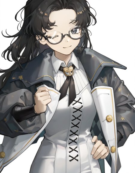 zhangzhizhi,1girl,solo,simple background,white background,looking at viewer,cowboy shot,one eye closed,smile,<lora:zhangzhizhi-000008:1>,alternate costume,windbreaker,, masterpiece, best quality, very aesthetic, absurdres,newest, incredibly absurdres,