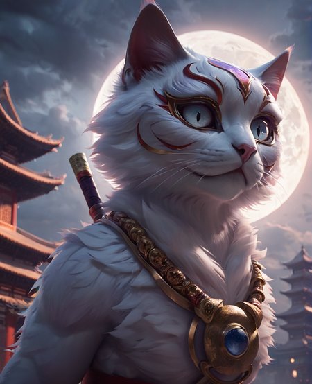 <lora:bloodmoonXL-step00000250:0.9>,bldmoon,cat,full moon,cinematic,oriental,mask.cloudy sky,ultra detailed,ray tracing,cloudy sky,octane render,intricate,cinematic,oriental,glowing features,masterpiece,hyper realistic reflections,50nm dof,bokeh,realistic,sharp focus,ultra detailed,8k,uhd,surging power,high resolution,trending on artstation and deviantart,featured,style of __fantasy-artist__ and Hideyuki Kikuchi