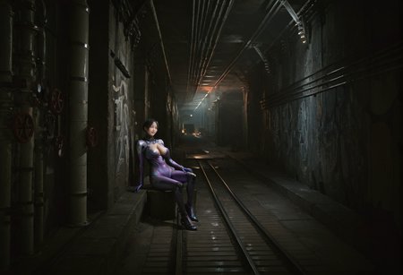 ,ruanyi0886,indoors,tunnel,pillar,
1girl,,ruanyi0867,purple bodysuit,cyborg,science fiction,skin tight,sitting,<lora:0886 tunnel_v1_pony:1>,<lora:0867 Battle suit_v1_pony:0.7>, score_9, score_8_up, score_7_up, score_6_up, score_9, score_8_up, score_7_up, score_6_up source_anime, blush, 1girl, seduce smile, perfect body , natural huge breasts